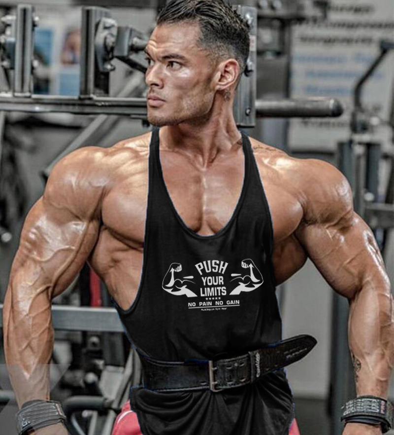 Sleeveless Undershirt - マッスルガイ-男性用のブランドの服,ボディービル用のノースリーブコットンTシャツ,トレーニングウェア