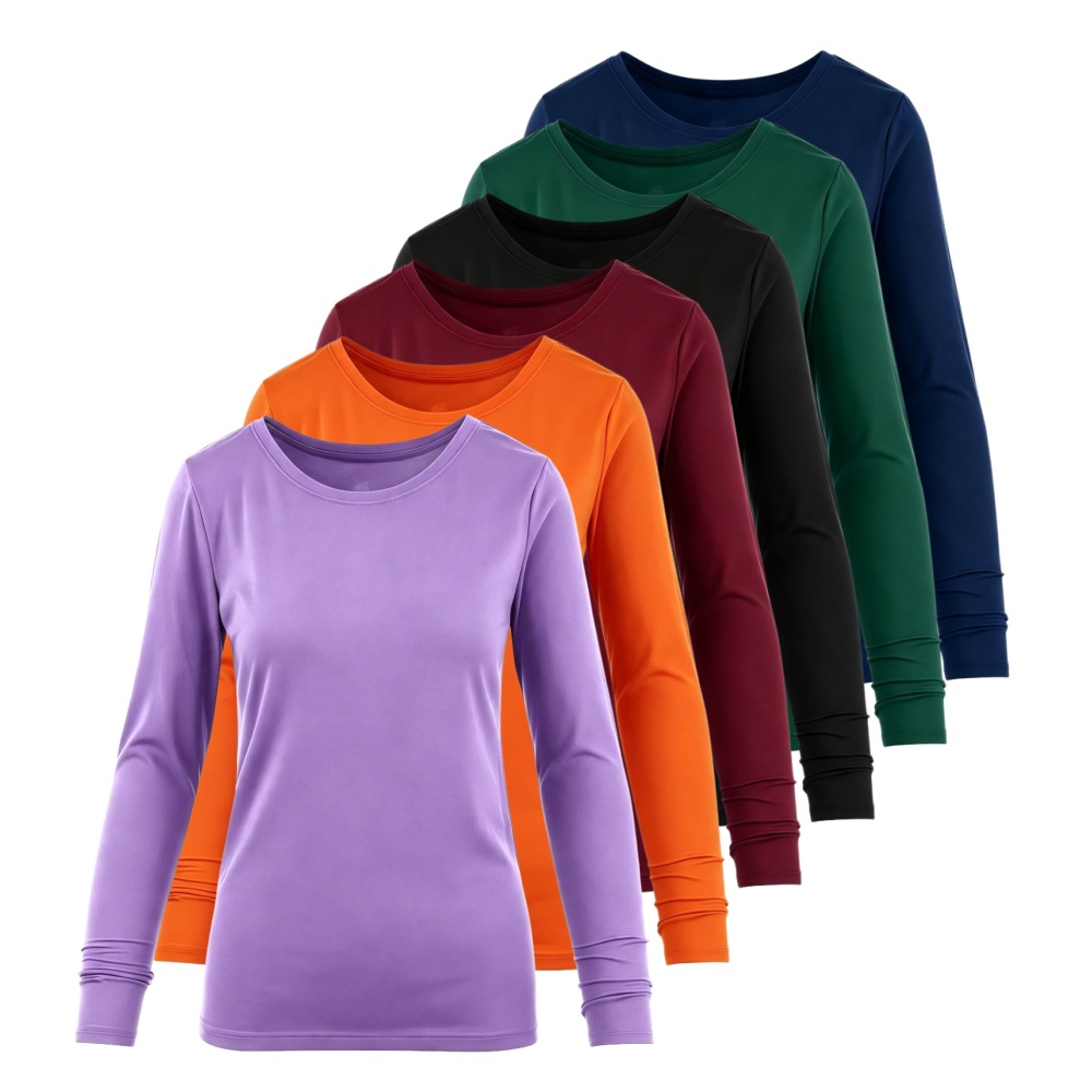 Undershirt Crew Neck - クルーネック長袖スクラブアンダーシャツ、医療用ベースレイヤー、秋冬用医療作業服