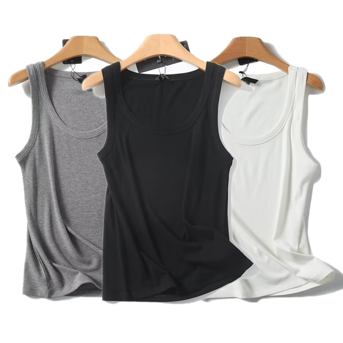 Tank Top Ribbed - Maxdutti-女性のためのスリムなリブ付きベスト,モダンなミニマリストのTシャツ,基本的なタンクトップ,夏