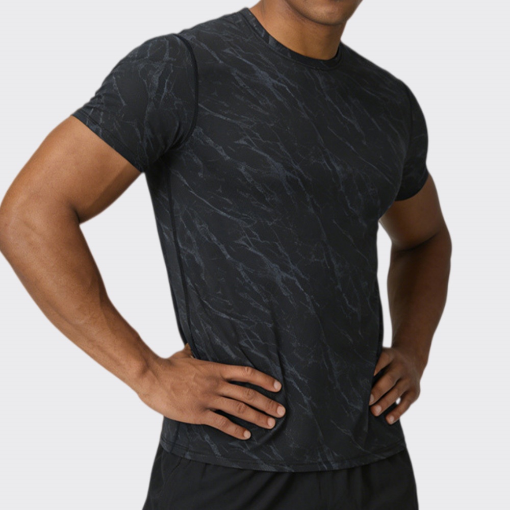 T Shirt Tight Fit - 夏のメンズ速乾フィットネス Tシャツ半袖男性ジムフィットネススポーツ弾性トップス男ランニングボディービルスウェットシャツ Tシャツ