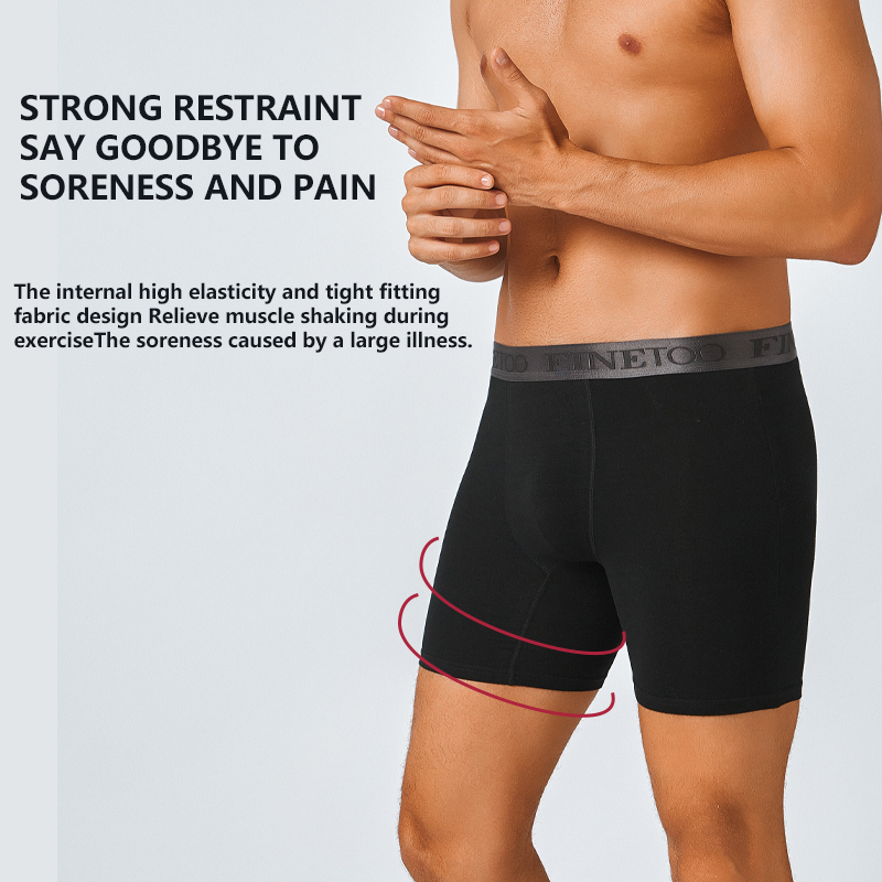 2 個綿ロングボクサー男性用下着プラスサイズロングレッグボク - Boxer Brief Pack Cotton のレビューと価格