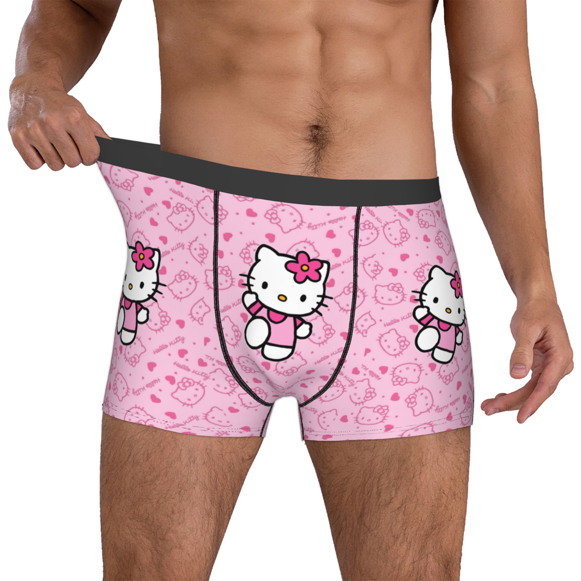 女の子子猫下着男性プリントピンクかわいい漫画ボクサーブリーフ - Boxer Shorts Modal のレビューと価格
