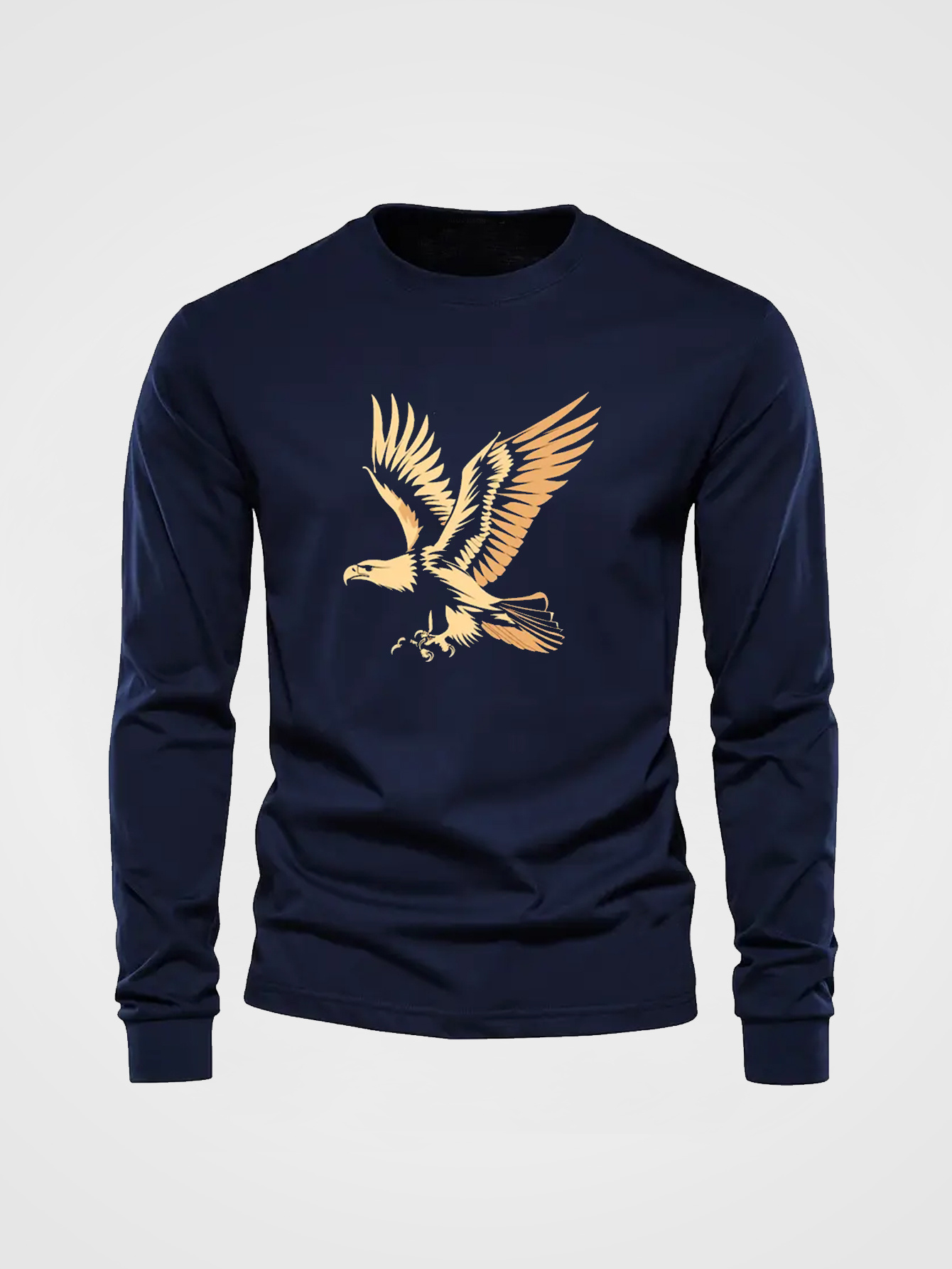 100%コットン メンズ クルーネック 長袖Tシャツ ルーズ - Undershirt Crew Neck のレビューと価格