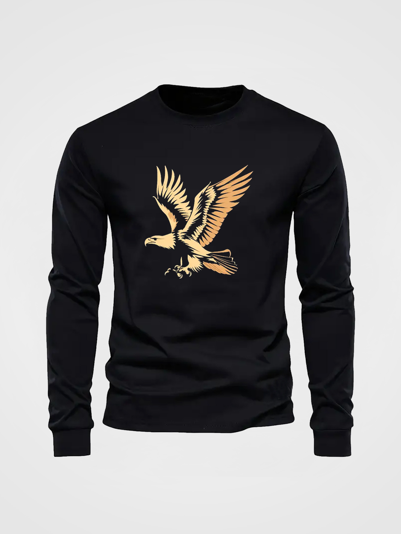 100%コットン メンズ クルーネック 長袖Tシャツ ルーズ - Undershirt Crew Neck のレビューと価格