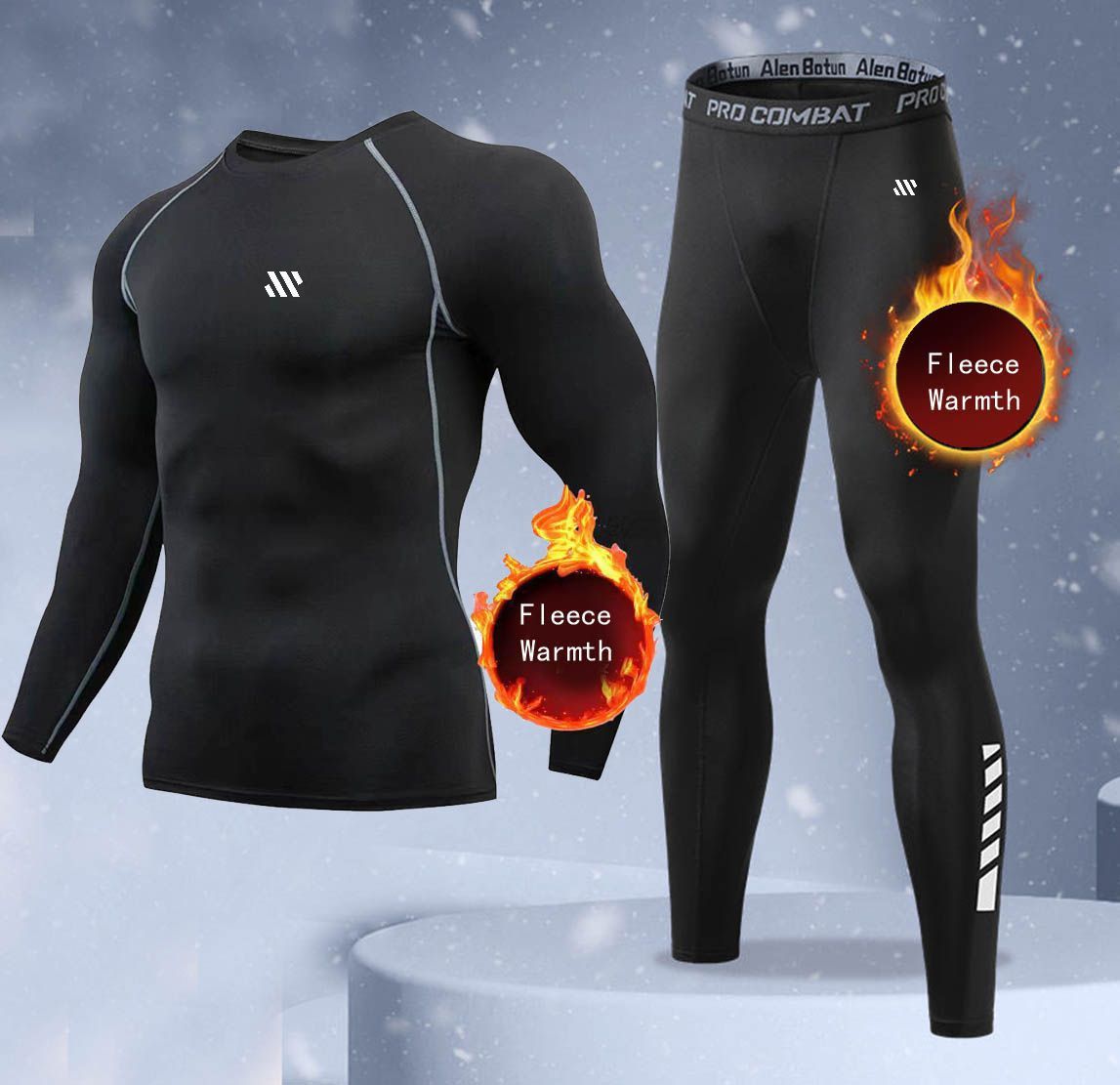 新作2ピース冬用保温メンズ下着セット フリースサーマルアンダ - Thermal Long John のレビューと価格