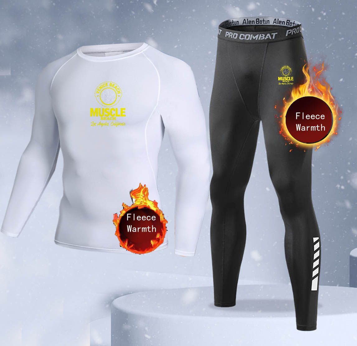 新作2ピース冬用保温メンズ下着セット フリースサーマルアンダ - Thermal Long John のレビューと価格