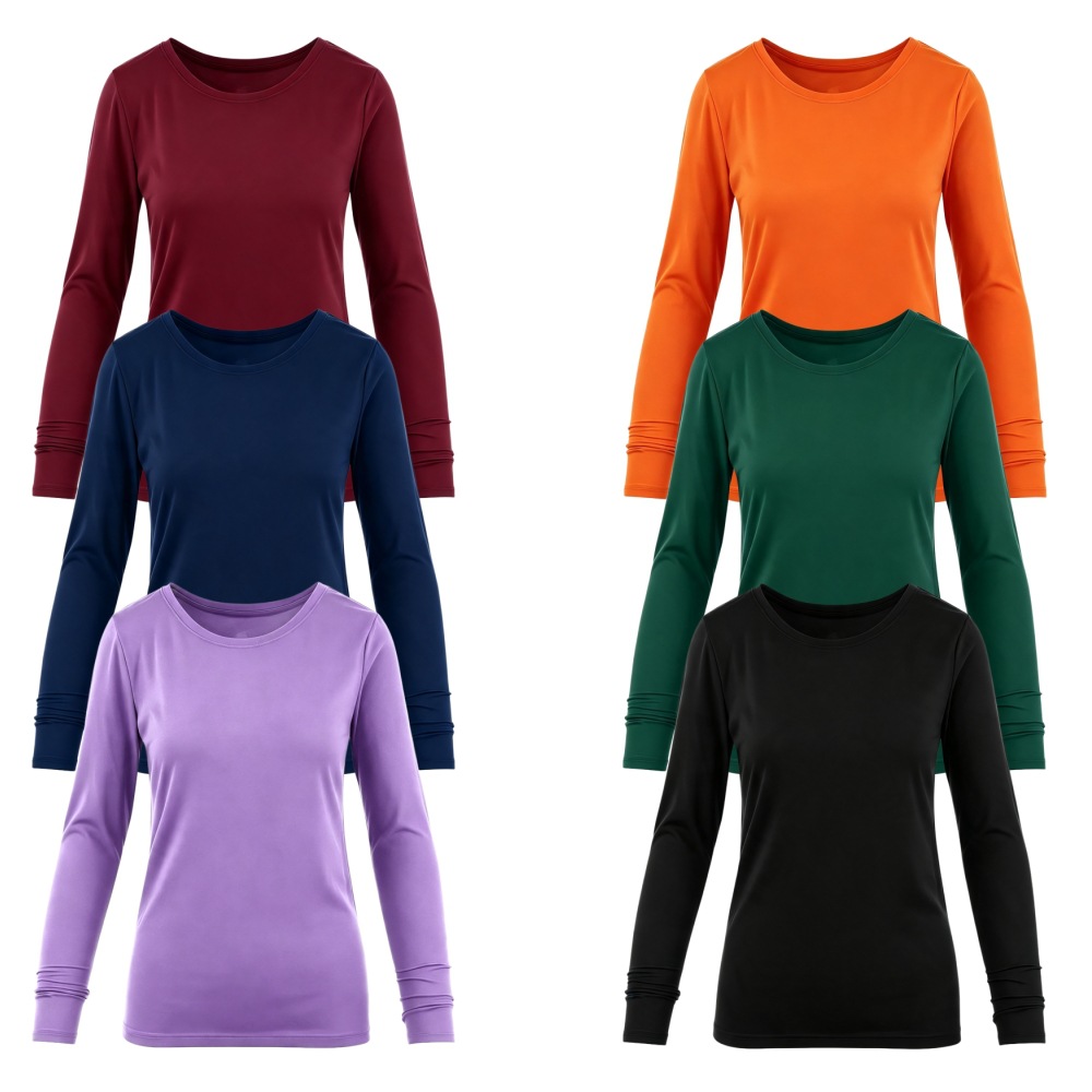 クルーネック長袖スクラブアンダーシャツ、医療用ベースレイヤー - Undershirt Crew Neck のレビューと価格