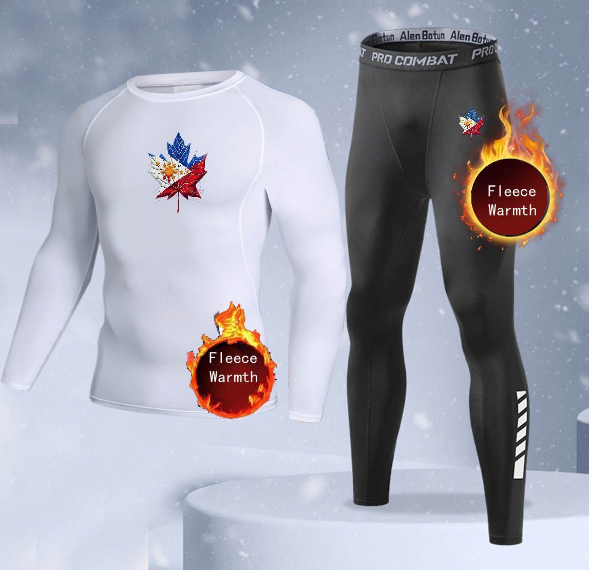 新作2ピース冬用保温メンズ下着セット フリースサーマルアンダ - Thermal Long John のレビューと価格