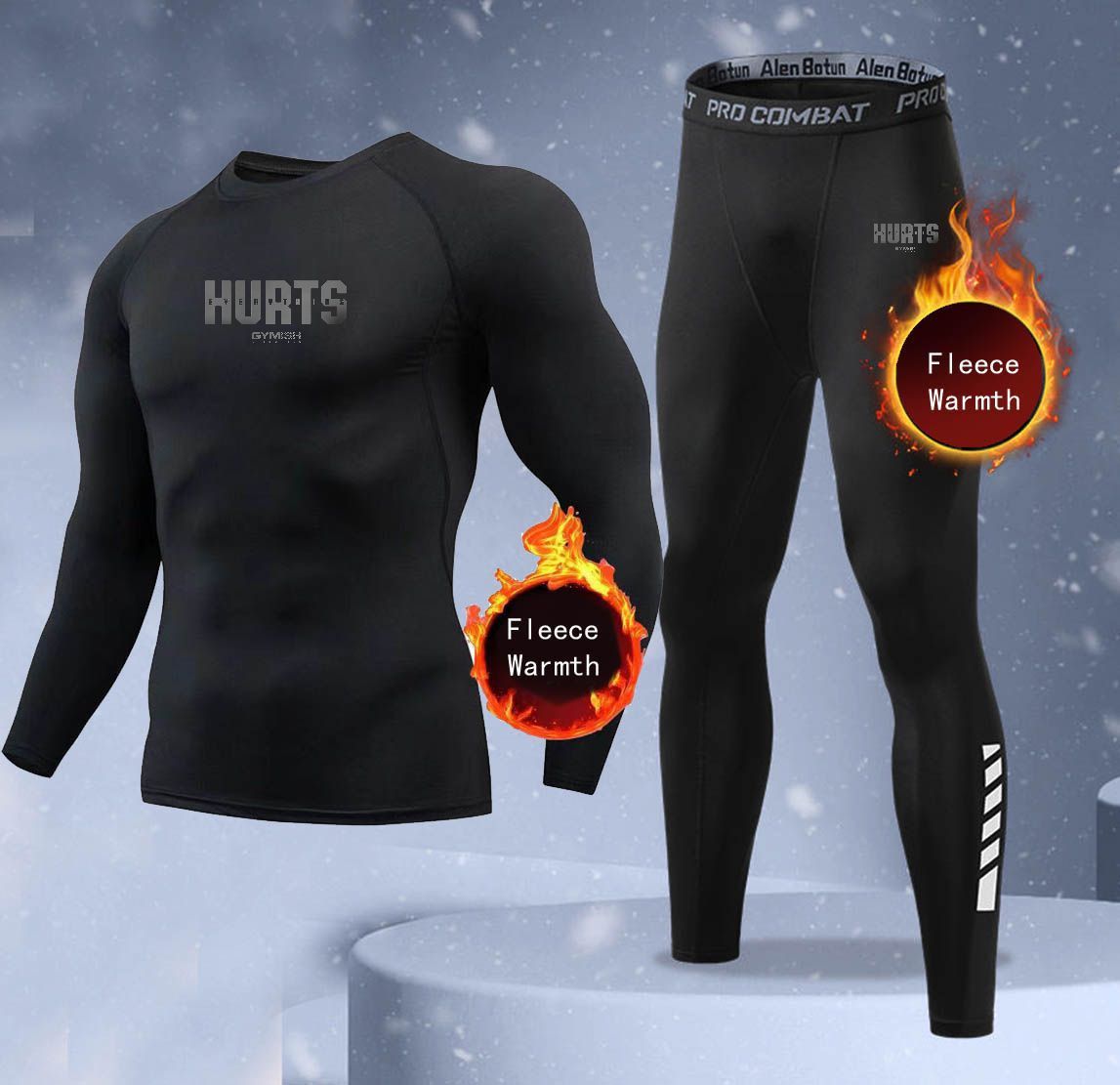 新作2ピース冬用保温メンズ下着セット フリースサーマルアンダ - Thermal Long John のレビューと価格