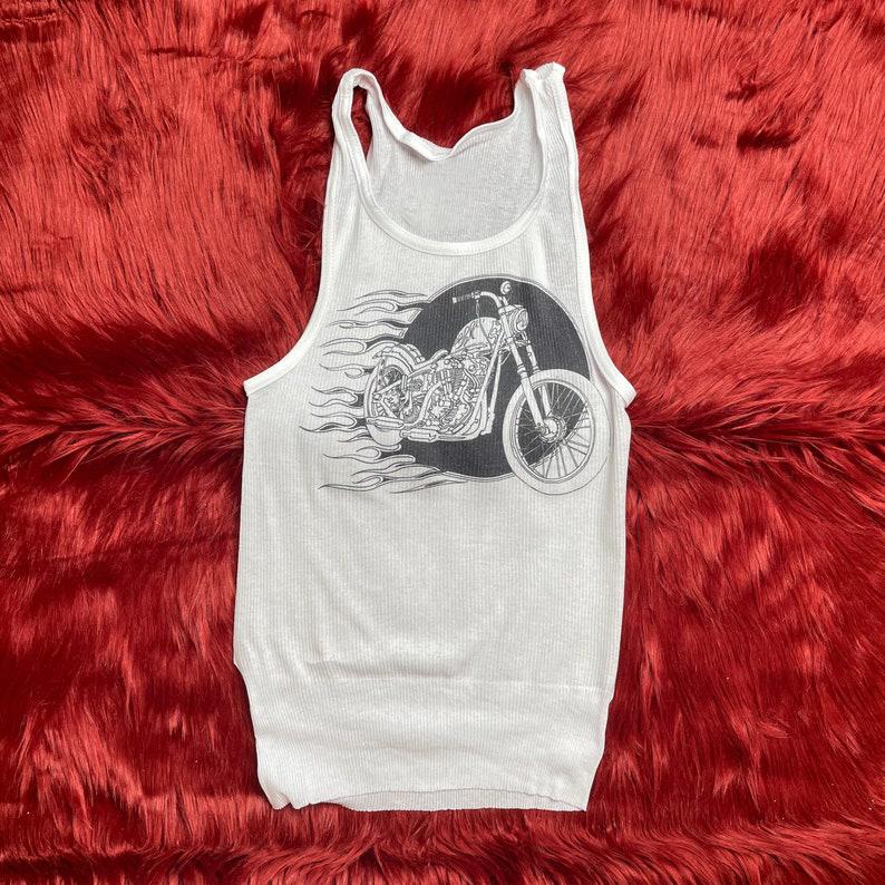 リブ編みタンクトップ、Flamin' Motorcycle  - Tank Top Ribbed のレビューと価格