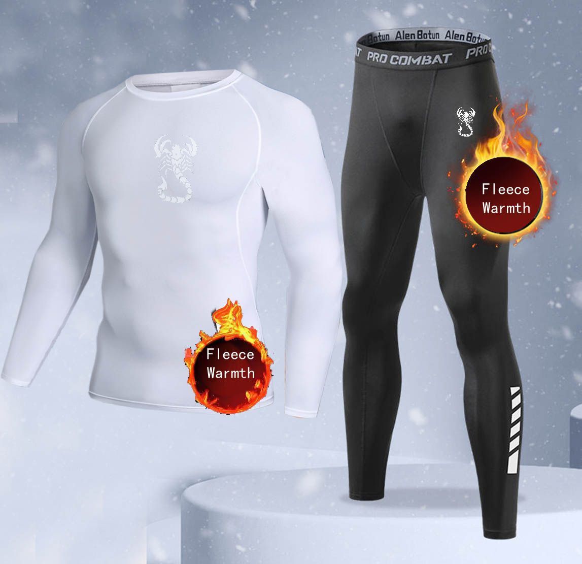 新作2ピース冬用保温メンズ下着セット フリースサーマルアンダ - Thermal Long John のレビューと価格