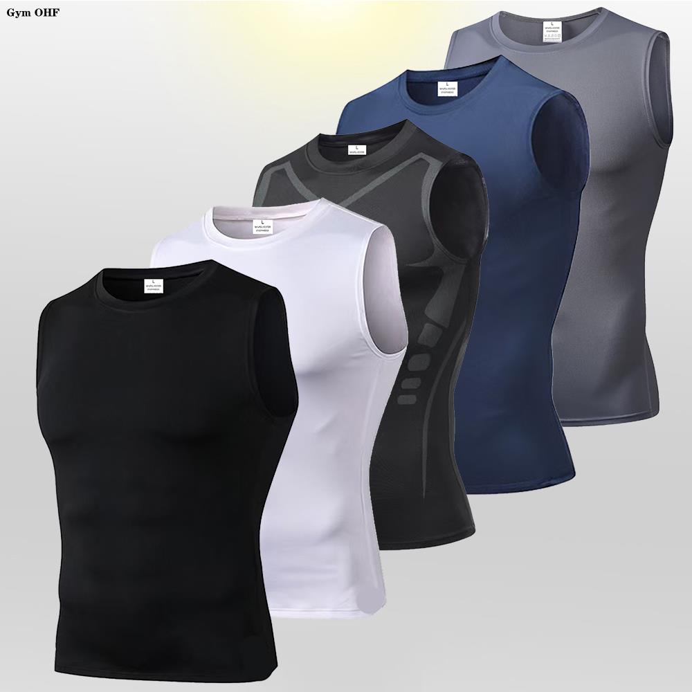メンズコンプレッションタンクトップジムトレーニングランニング - Sleeveless Undershirt のレビューと価格