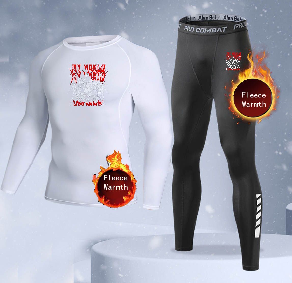 新作2ピース冬用保温メンズ下着セット フリースサーマルアンダ - Thermal Long John のレビューと価格