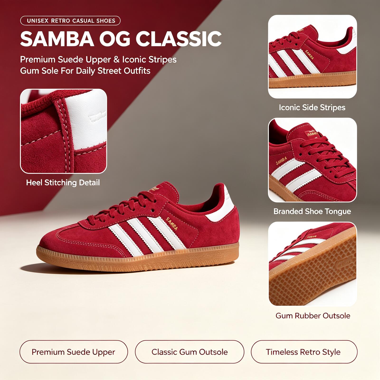 アディダス公式正規品 SAMBA OG KJ2788 ロート - Adidas Shoes Samba のレビューと価格