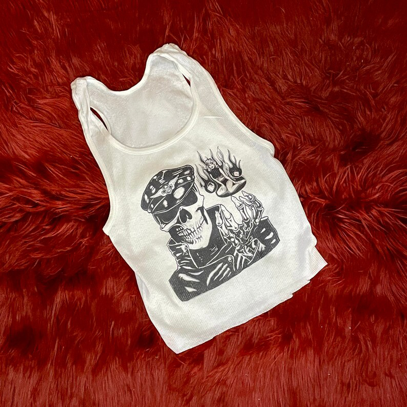 リブ編みタンクトップ レディラックス スカルグラフィック 2 - Tank Top Ribbed のレビューと価格