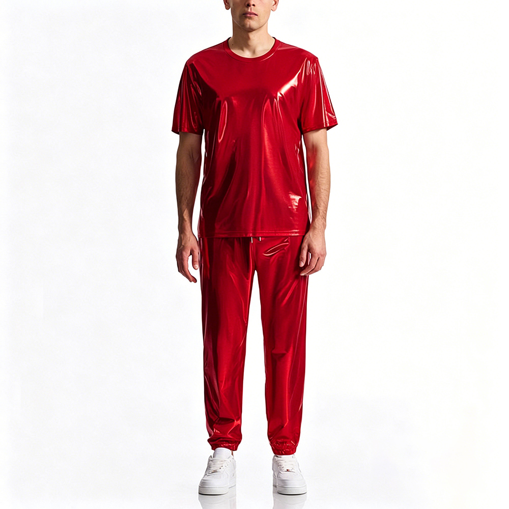 光沢のあるステージパフォーマンス半袖タイトフィットTシャツと - T Shirt Tight Fit のレビューと価格